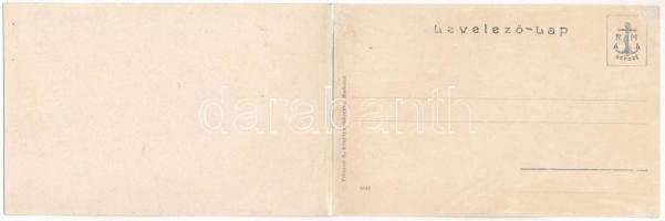 Diósgyőr (Miskolc), várrom, látkép. Váncza E. felvétele. Ferenczi B. kiadása. 2-részes kihajtható pa...