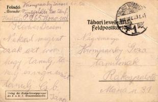 1917 Posit Neujahr! Verlag der Kriegsfürsorgegruppe des k.u.k. 1. Armeekommandos / Boldog újesztendő...