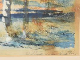 Kézdi-Kovács jelzéssel. Táj. Akvarell, papír. Üvegezett fakeretben. 16,5x22 cm