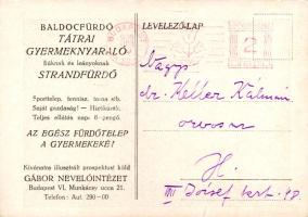 1930 Baldóc, Baldócz-fürdő, Kúpele Baldovce; Tátrai gyermeknyaraló fiúknak és lányoknak, strandfürdő...