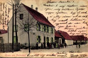 1905 Hermsdorf, Eugen Wendlings Wirtschaft zur Stadt Brumath / inn, restaurant (worn corners)