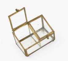 2 db réz tároló vitrin 8, 9 cm, XIX.sz