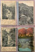 FELVIDÉK - 32 db RÉGI felvidéki képeslap albumban, sok Tátrai lappal, Feitzinger kiadások és hosszú ...