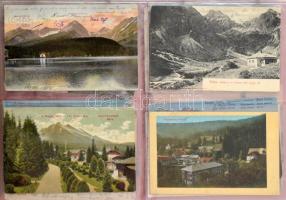 FELVIDÉK - 32 db RÉGI felvidéki képeslap albumban, sok Tátrai lappal, Feitzinger kiadások és hosszú ...