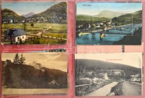 FELVIDÉK - 32 db RÉGI felvidéki képeslap albumban, sok Tátrai lappal, Feitzinger kiadások és hosszú ...