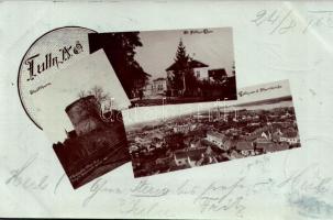 1902 Tulln an der Donau (Niederösterreich), Stadtthurm, St. Pöltner-Thor, Tulln, von d. Pfarrkirche / tower, city gate, general view with paris church