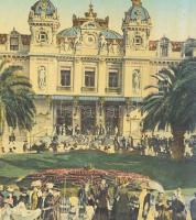 cca 1910 A monte-carloi kaszinó és az előtte elterülő tér. Fotó után készült nyomat, papír, jelzés n...