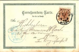 1898 (Vorläufer) Salzburg, Stifts-Kellerei St. Peter / restaurant, terrace, dwarf drinking wine. Art...