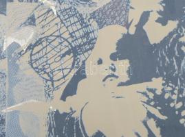 Olvashatatlan jelzéssel: Olvashatatlan címmel. Szitanyomat, papír, magyar ny. ajánlásal, 58x42,5 cm....