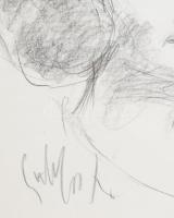 Olvashatatlan jelzéssel: Hölgy portréja. Ceruza, papír. 48x32,5 cm. Dekoratív, üvegezett fakeretben