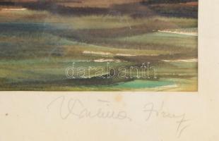 Olvashatatlan jelzéssel (Kalina József?): Kenézlői táj. Akvarell, papír. 23x33,5 cm. Üvegezett faker...