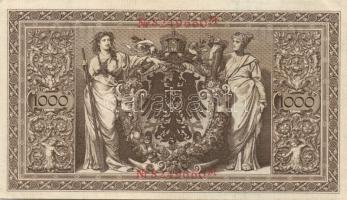 Német Birodalom / Császárság 1910. 1000M (5x) háború utáni nyomat piros bélyegzővel, zöld fázercsíkk...