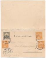 1901 Herkulesfürdő, Baile Herculane; gyógyház és gyógyliget. 2-részes kinyitható panorámalap / Cursa...