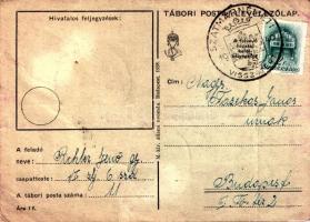 1940 Szatmárnémeti (Satu Mare) visszatért. Tábori postai levelezőlap magyar szalaggal, irredenta / H...