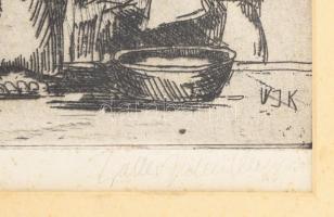 Olvashatatlan jelzéssel: Jézus keresztútja. Hidegtű, papír, fakeretben, 38,5×30,5 cm