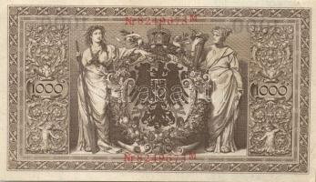 Német Birodalom / Császárság 1910. 1000M (4x) háború utáni nyomat piros bélyegzővel, zöld fázercsíkk...