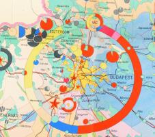 1963 Magyarország gazdasági térképe, 1 : 550.000, Bp., Kartográfiai Vállalat, 97x67 cm