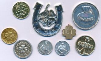 9db-os vegyes újévi és szerencsehozó medál, emlékérem tétel T:XF,VF