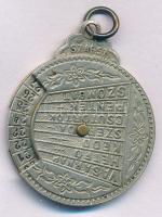 ~1900. "Öröknaptár" forgatható fém naptár medál (26mm) T:AU