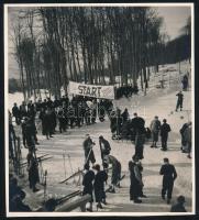 cca 1930-1940 Mátra, Kékes-tető, sí-verseny fotói, 2 db, Matits Lajos (1902-1972) a Kékes-Szálló mag...