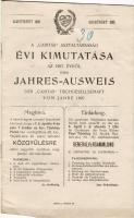A Caritas Asztaltársaság évi kimutatása az 1907 évről