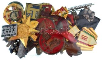 Kis zacskónyi (~40db) vegyes szocialista jelvény és kitűző tétel közte 1966. "IV. Országos Úttörő találkozó" festett Al kitűző (14x22mm) T:vegyes