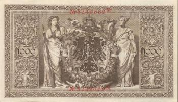 Német Birodalom / Császárság 1910. 1000M (6x) háború utáni nyomat piros bélyegzővel, zöld fázercsíkk...