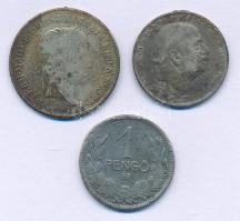 Vegyes: 1848KB 20kr Ag "V. Ferdinánd" + 1926. 1P Ag + Montenegró 1914. 1P Ag "I. Miklós" T:F ph. Huszár: 2092., Unger III.: 1428., Adamo P6, Krause KM#14