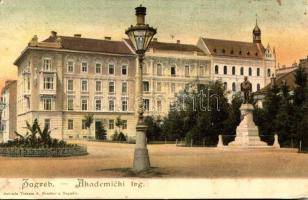 Zagreb, Zágráb; Akademicki trg / Academy Square, monument (EM)