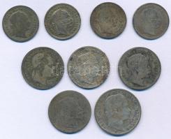 Vegyes: Ausztria 1860. 1/4Fl Ag + Osztrák-Magyar Monarchia 1868-1872. 10kr - 20kr (8xklf) T:VF-F patina, ph.