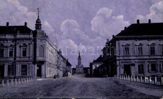 1918 Belovár, Bjelovar; Zagrebacka ulica / Zágrábi utca / street view (EB)