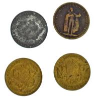 1894. 10K bronz "Ferenc József" mini játékpénz (3x) + 1895. 1K fém mini játékpénz T:XF-VF ...