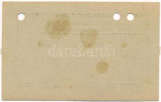 Budapest 1919-1925. "Mozgókép-Otthon" bon 2K értékben, kézi sorszámmal és aláírással, lyuk...