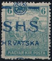 SHS 1918 Arató 6f eltérő, Károly típusú felülnyomással, Bodor vizsgálójellel. Certificate: Zrinjscak