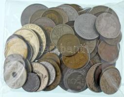 80db-os vegyes külföldi fémpénz tétel, közte francia, német, lengyel érmék T:AU-F 80pcs of mixed coins from diff countrie, with French, German, Polish coins C:AU-F