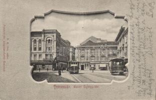 Temesvár St György square with the shop of A. Varneky (EK)