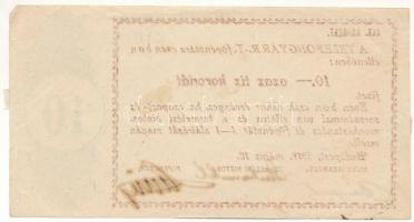 Budapest 1919. "Telefongyár R.T. főpénztára" bón 10K-ról, III. sorozat, három aláíró T:F k...