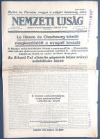 [II. Világháború] Nemzeti Ujság. 1944. junius 7. (Napilap, XXVI. évfolyam, 127. szám) "Le Havre...
