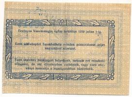 Szombathely 1919. május 6. 5K "Szombathelyi Takarék Pénztár" szükségpénze, köralakú "...