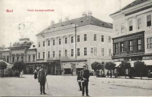 Arad Hotel Fehér Kereszt, the Café of Gusztáv Braun, the boutique of Neumann, the office of Fonciere insurance company and the shop of Mór Klein