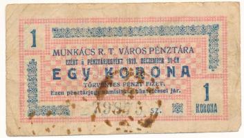 Munkács 1919. 1K "Munkács Város Pénztára" pénztárjegy "79875" T:VG
Adamo MUN-2....