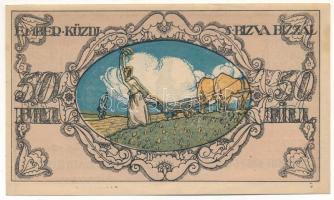 Sopron 1918. május 1. 50f utalvány. Az Adamo Katalógusban nem szerepel T:AU,XF hajtatlan, de több ki...