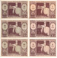 Szombathely 1920. "Uránia Mozgófényképszínház" 10f + 20f + 50f + 1K + 2K + 5K utalvány. Te...