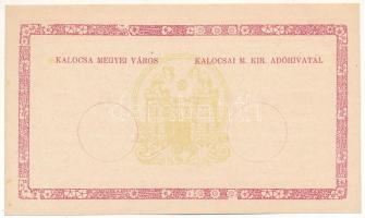 Kalocsa 1944. "Kalocsa Megyei Város Tanácsa és a Kalocsai M. Kir. Adóhivatal" 10P váltópén...