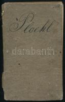 1845-1851 Kőműves (?) vándorkönyve, rengeteg főleg német nyelvű bejegyzéssel, de közte 1 magyar is (Ober-Pettau, Pettau (Ptuj), Gräz, Aschbach, Wien, Pressburg, Győr, Pest), viaszpecséttel, 30 kr szignettával. Kopott, foltos kartonált kötésben, sérült gerinccel.