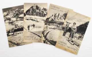 1940 Cortina d'Ampezzo 4 db képes sí resort étlap 16 cm
