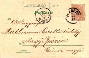 1899 (Vorläufer) Szerelmes művészlap, vasútállomás, vonat / Love art, railway station, train. Edgar ...