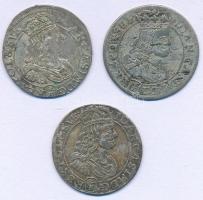 Lengyel Királyság 1667TLB 6gr Ag "János Kázmér" Bydgoszcz (3x) (~3,30g) T:F patina Poland 1667TLB 6 Groszy Ag "Johann Casimir" Bydgoszcz (3x) (~3,30g) C:F patina Krause KM#91