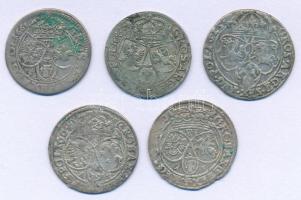 Lengyel Királyság 1625-1664. 6gr Ag "III. Zsigmon", "János Kázmér" (5xklf) (~3-3...