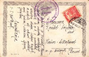 1919 Boldog Újévet! Magyar népviselet / New Year greeting, Hungarian folklore + "Groupe de liai...